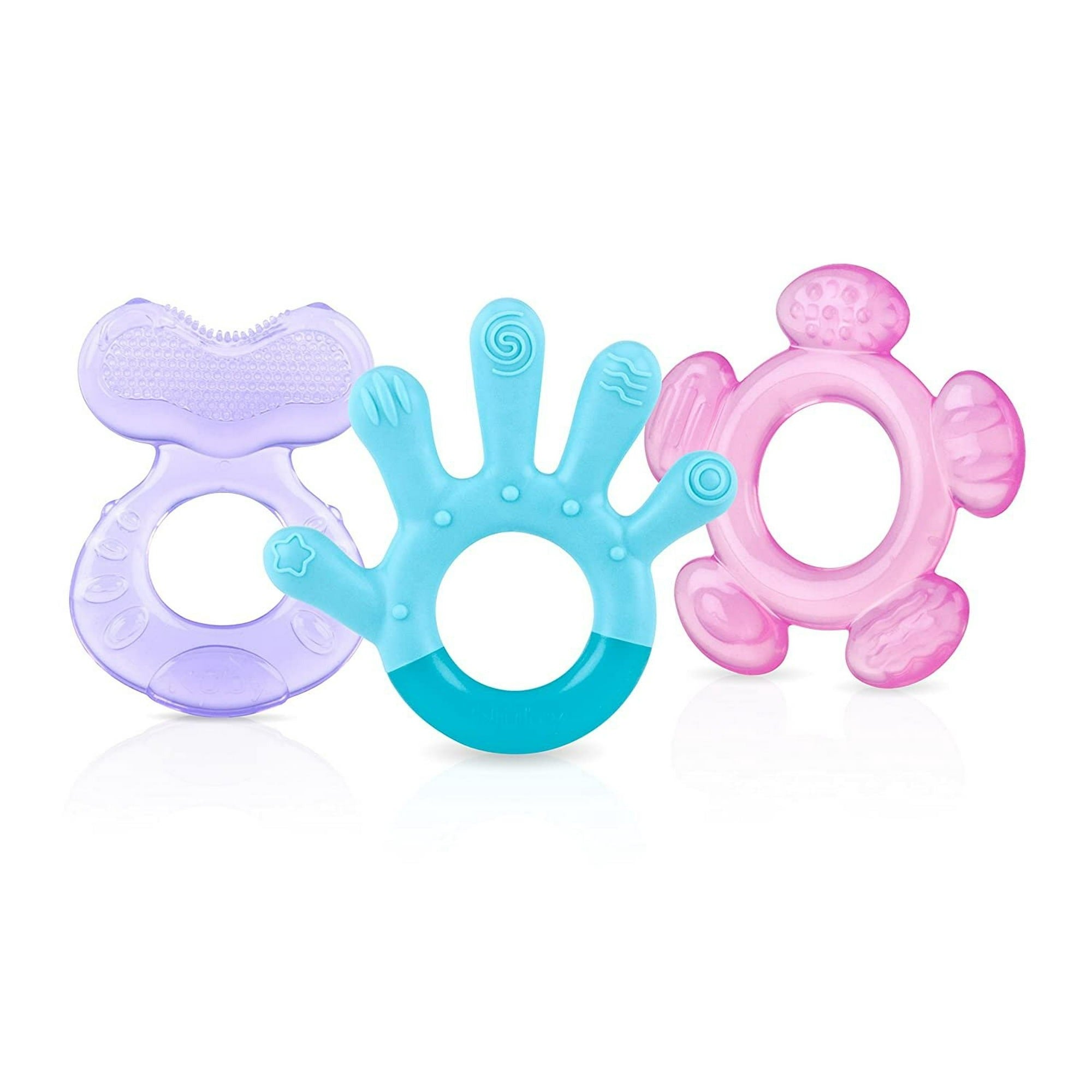 Nuby 3 Step Baby Teether Set Neutral Colors