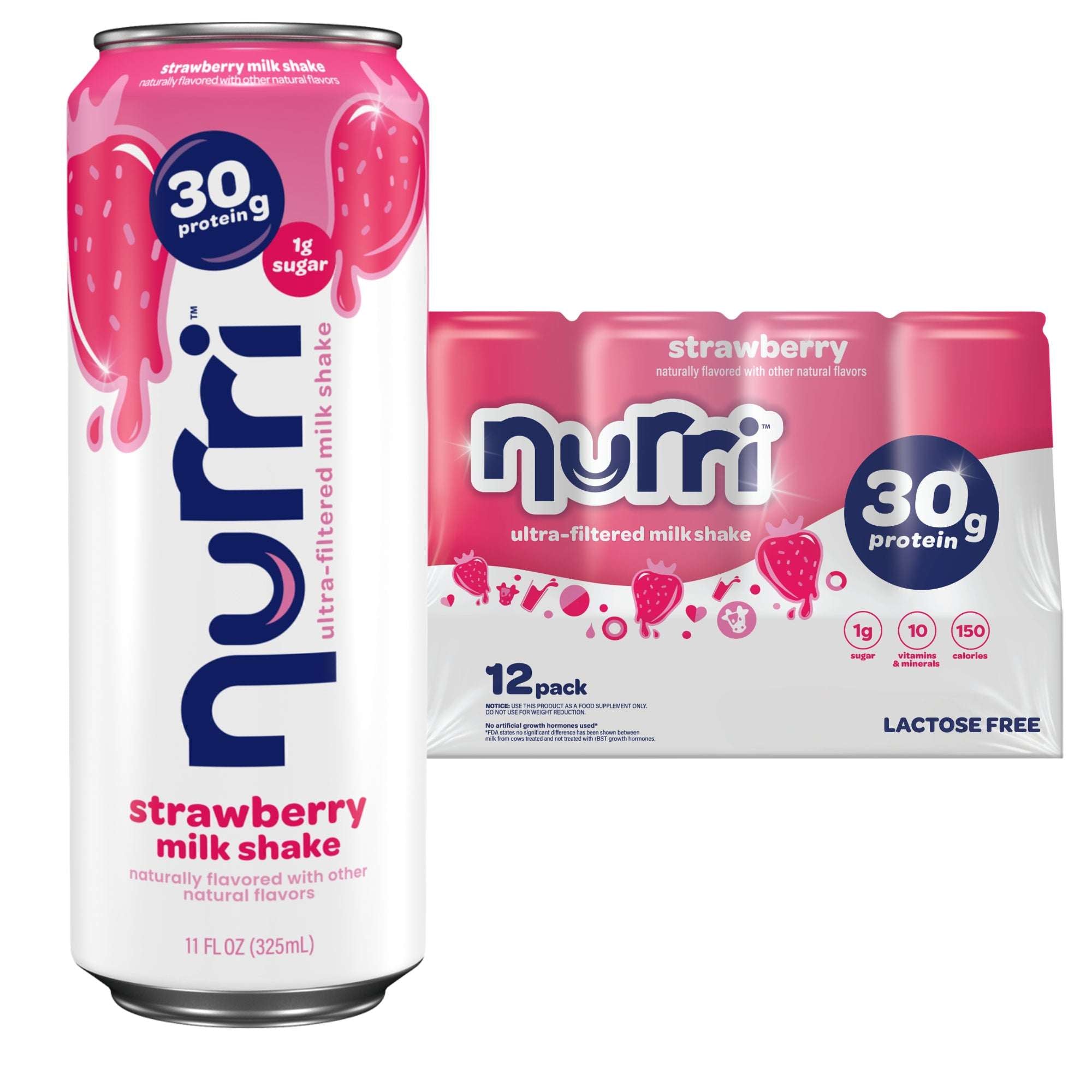 Nurri Ultra-Filtered Milkshake, 30g of Protein, Strawberry, 11 fl oz Can