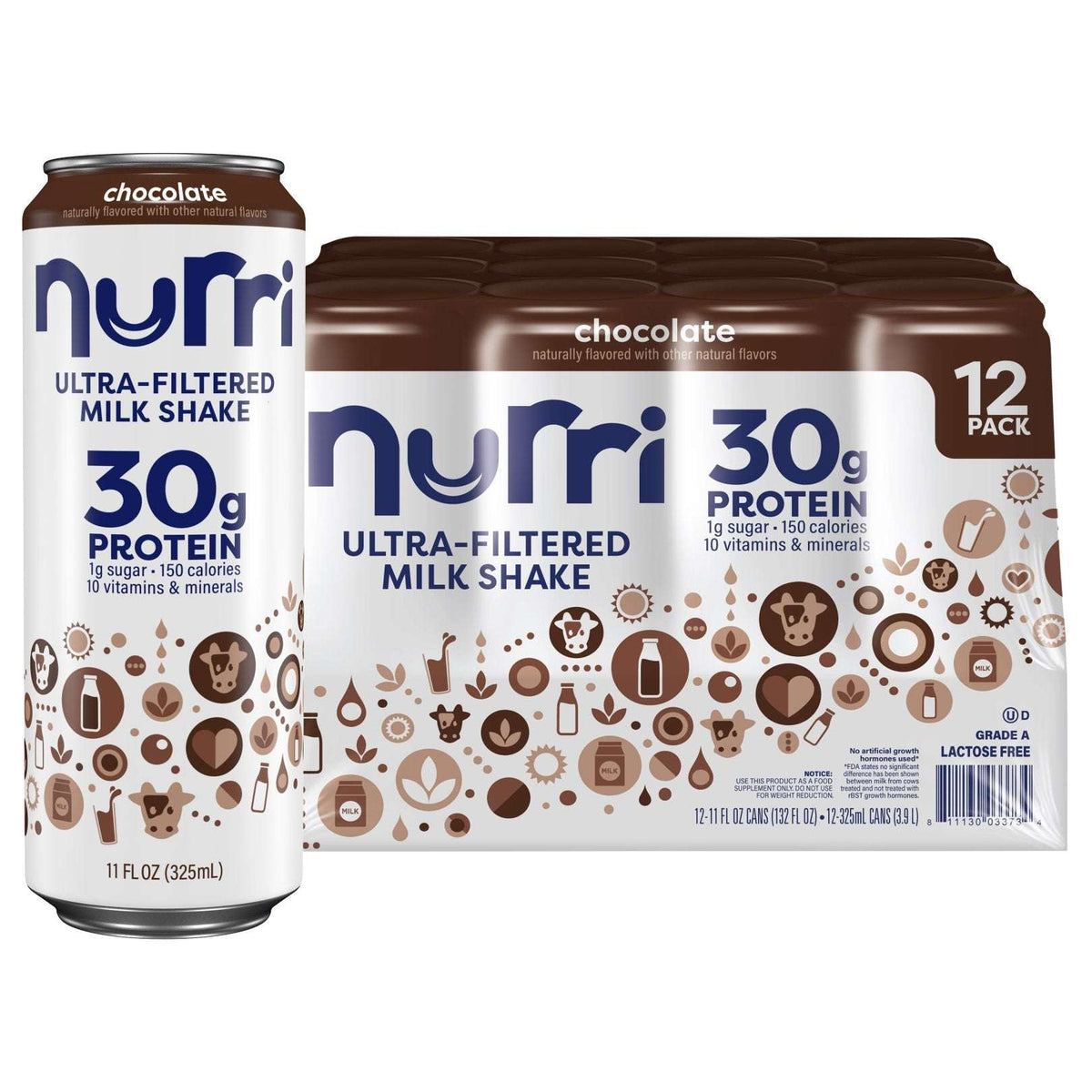 Nurri 30g Protein Shake, Chocolate, 11 fl oz, 12-pack
