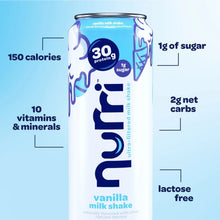 Vanilla protein milk shake can: 150 calories, 10 vitamins & minerals, 2g net carbs, lactose free