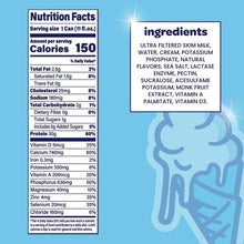 Nutrition facts and ingredients panel for vanilla protein milk shake (serving 1 can)