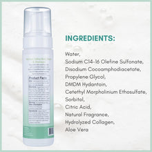 Rinse-free body wash and shampoo bottle with ingredients list on the side