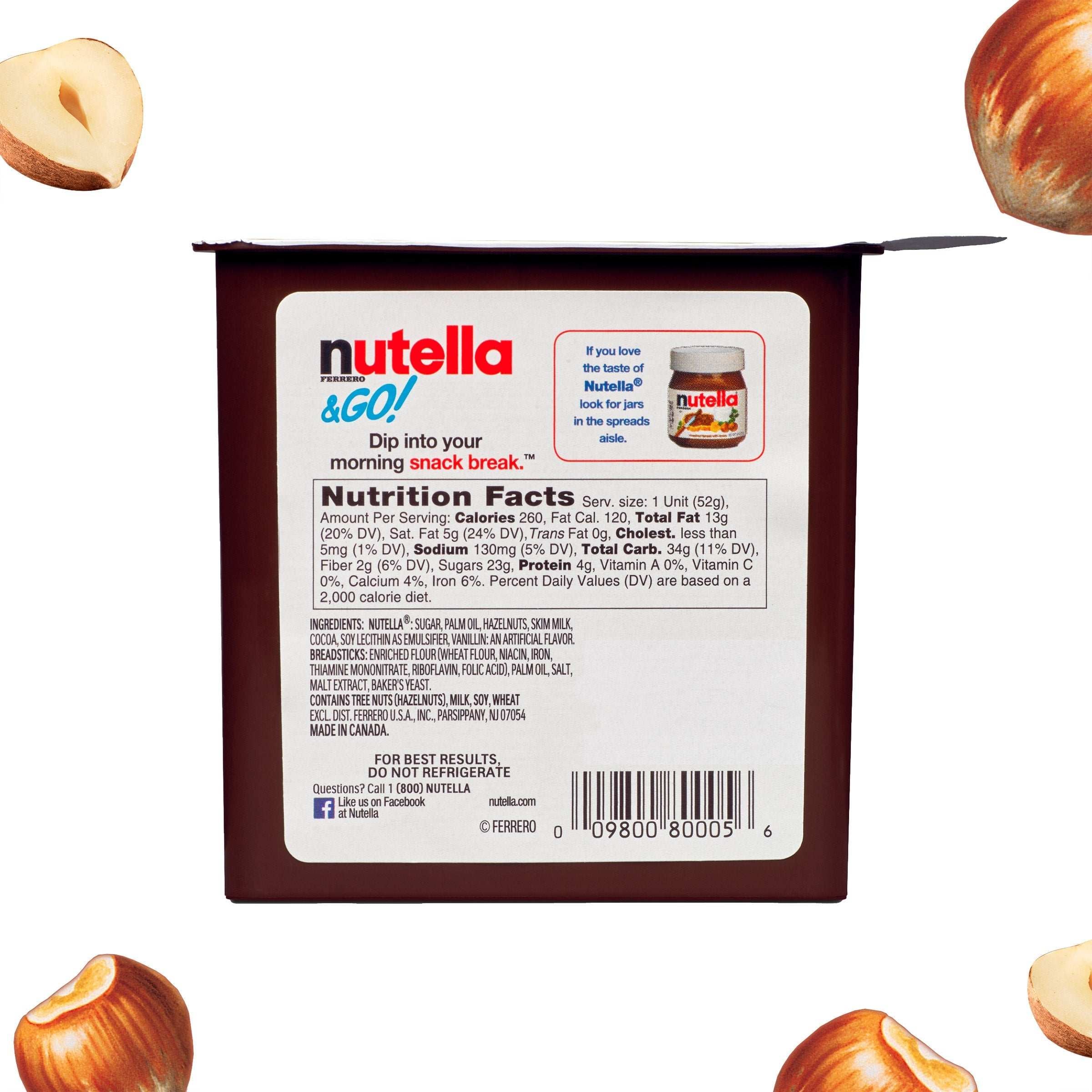 Nutella & GO! Hazelnut and Cocoa Spread With Pretzels, 1.9 oz, 16 Pack