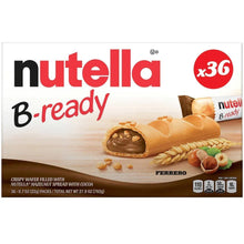 Nutella B-Ready crispy wafer snack with hazelnut spread, 36-count box