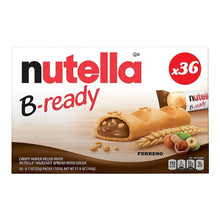 Nutella B-ready hazelnut wafer bar box, 36-count, individually wrapped snacks