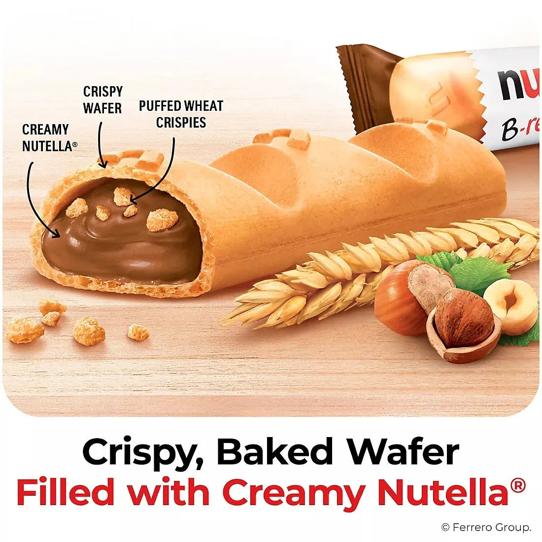 Nutella B-ready Wafer Bars, Hazelnut Spread with Cocoa, Individually Wrapped Snack Bars, 36 ct. - USA MEGA SHOP