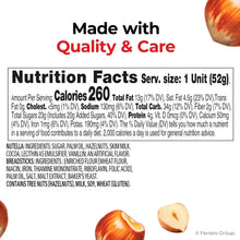 Nutrition facts panel for Nutella & GO! hazelnut spread with breadsticks, unit size