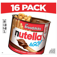 Nutella & GO! hazelnut spread cup with breadsticks, 16 pack multipack label