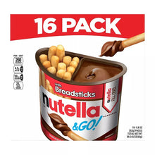 Nutella & Go! hazelnut spread snack cup with breadsticks, 16-pack label
