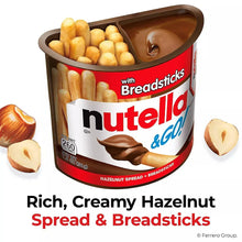 Nutella & Go! hazelnut spread cup with breadsticks, rich creamy snack