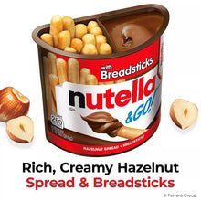 Nutella & Go! snack cup with hazelnut spread and breadsticks, red cup side view