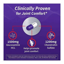 Supplement label card with capsule diagram for joint comfort ingredients callouts