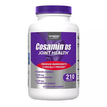Joint health supplement bottle with purple cap, 210 capsules, glucosamine and chondroitin