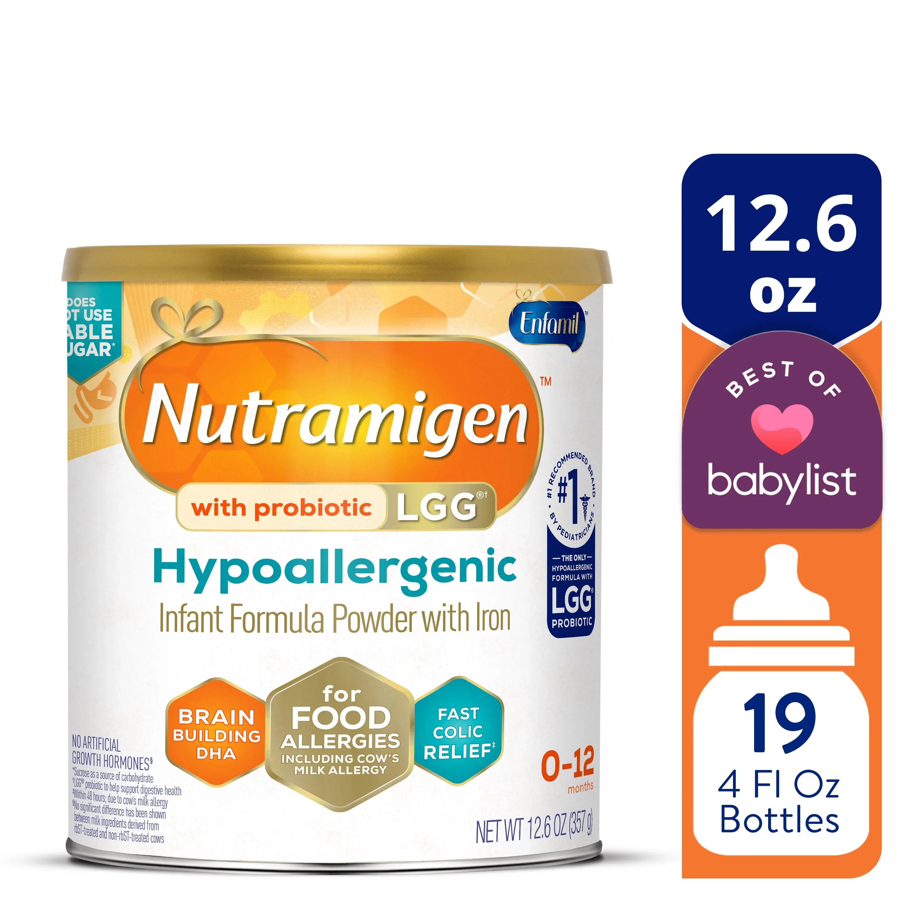 Nutramigen with Probiotic LGG Hypoallergenic Powder Baby Formula, 12.6 oz Can - USA MEGA SHOP
