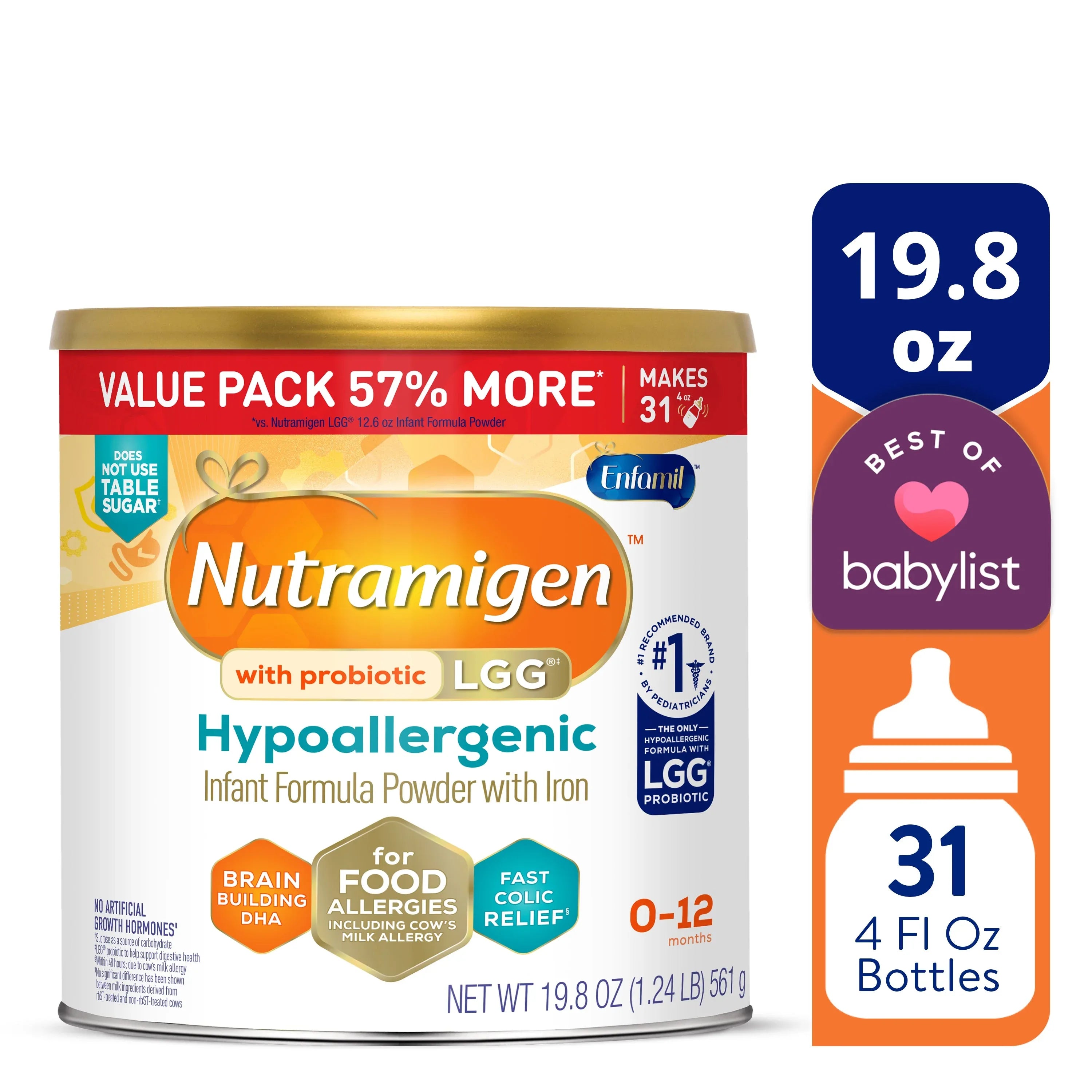 Nutramigen with Probiotic LGG Hypoallergenic Powder Baby Formula, 12.6 oz Can - USA MEGA SHOP