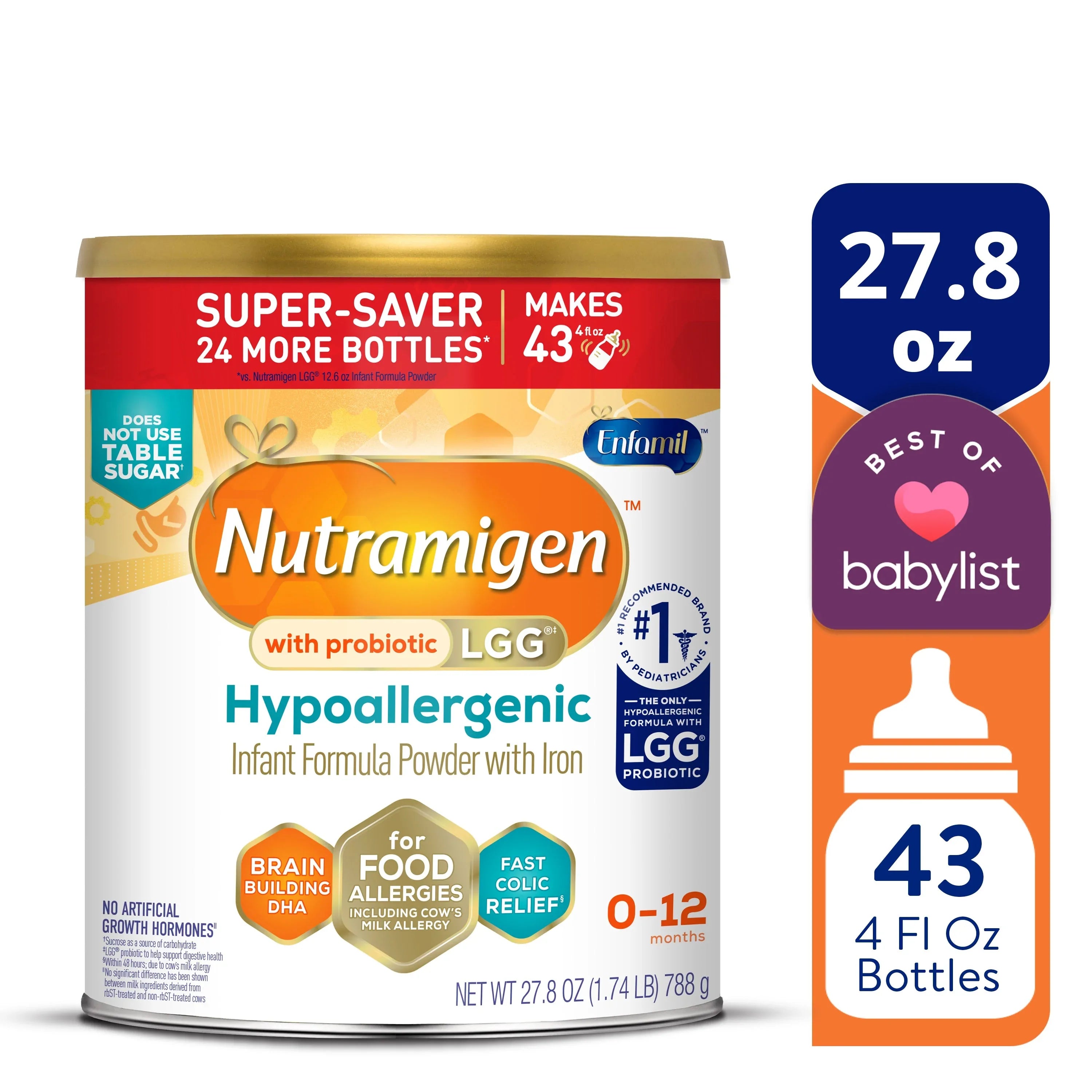Nutramigen with Probiotic LGG Hypoallergenic Powder Baby Formula, 12.6 oz Can - USA MEGA SHOP