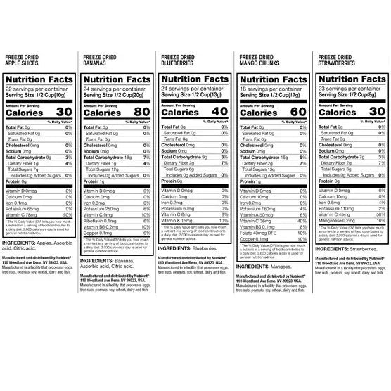 Nutrient Freeze Dried Fruit Variety 6-count (134 Total Servings)