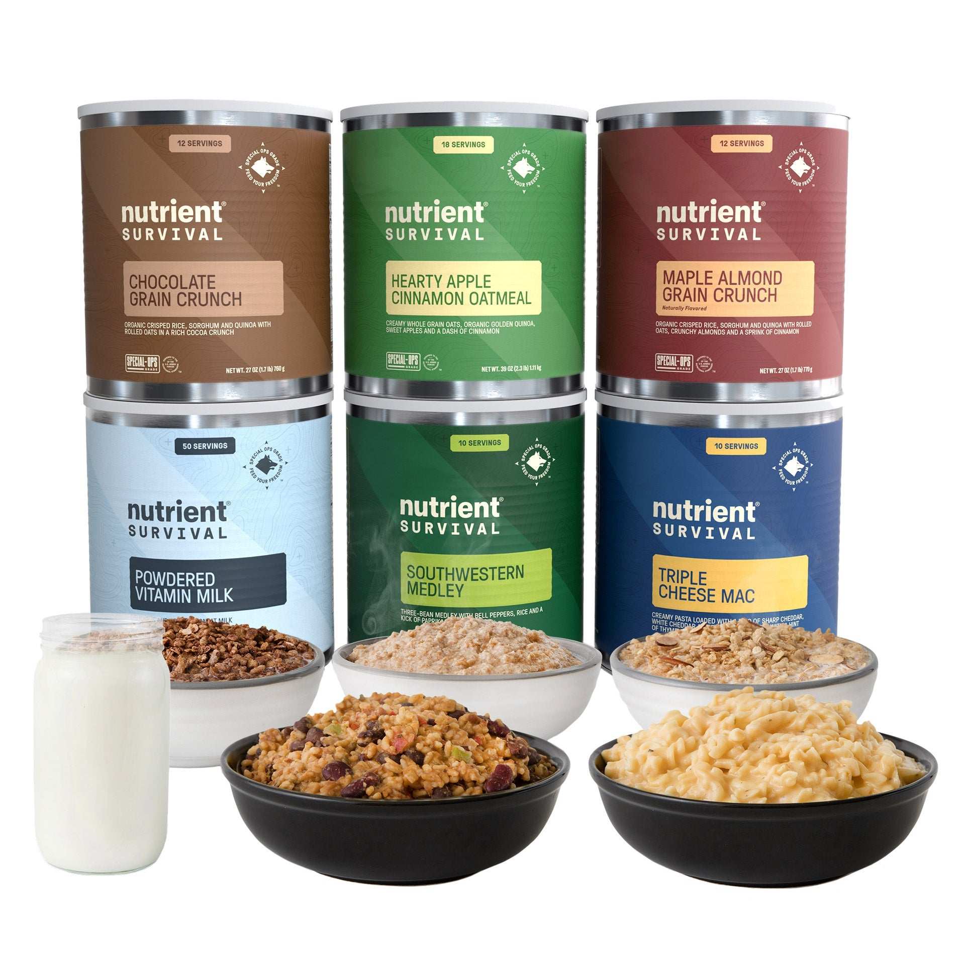 Nutrient Survival Freeze Dried Emergency Food Supply 6-count (122 Total Servings)