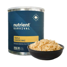 Triple cheese mac freeze-dried meal canister with serving bowl