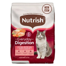 Everyday digestion dry cat food bag with chicken, brown rice and salmon