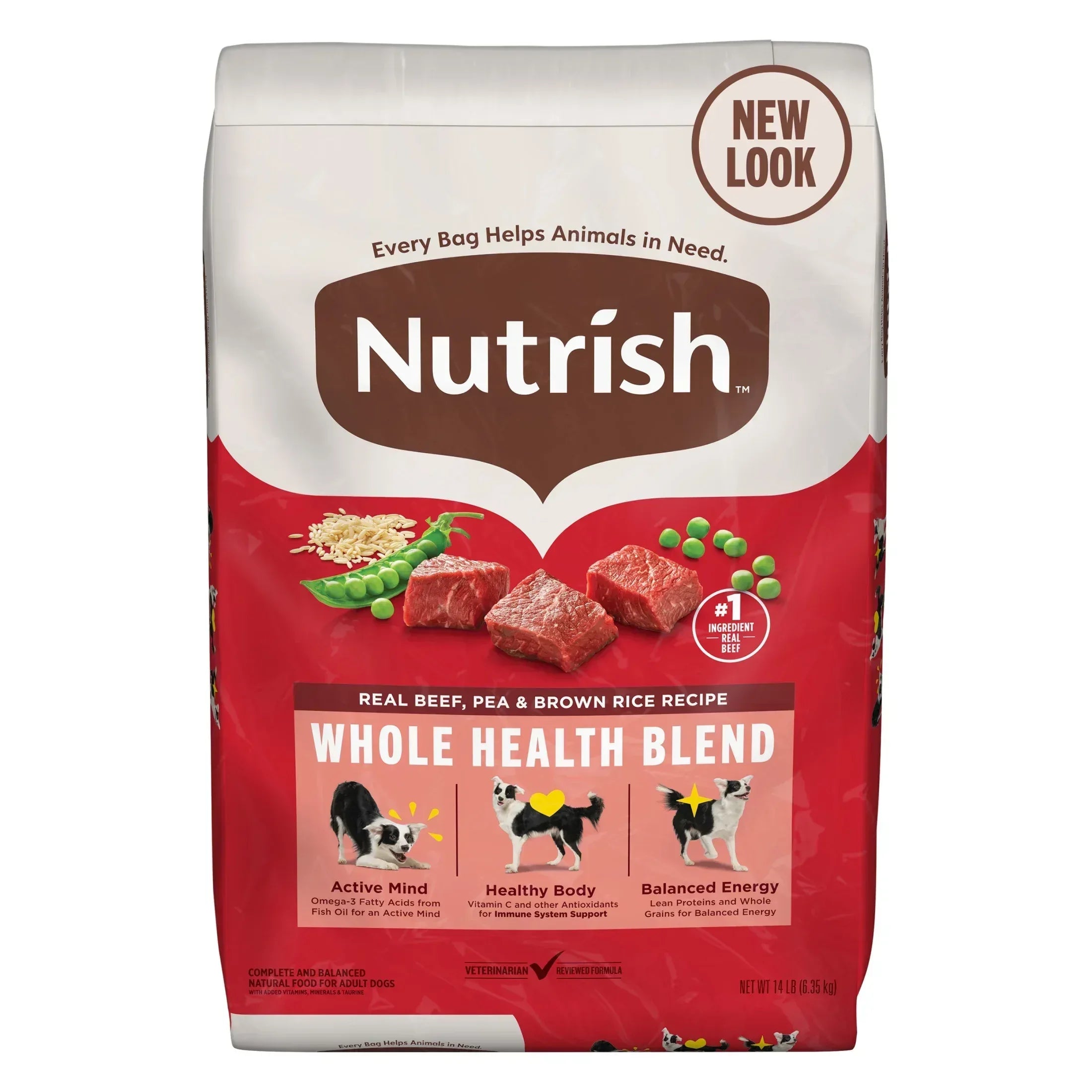 Nutrish Real Beef, Pea & Brown Rice Recipe Whole Health Blend Dry Dog Food, (Rachael Ray)