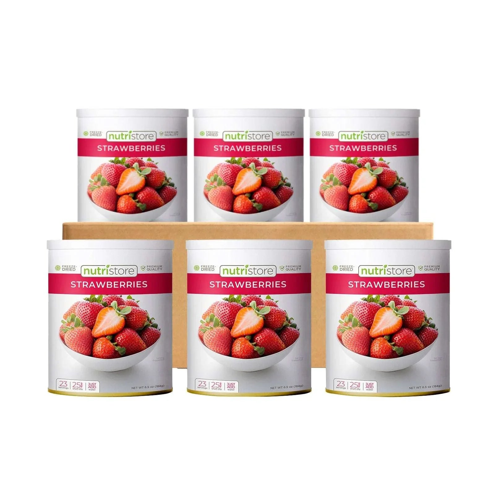 Nutristore Freeze Dried Strawberries 6-count (138 Total Servings) - USA MEGA SHOP