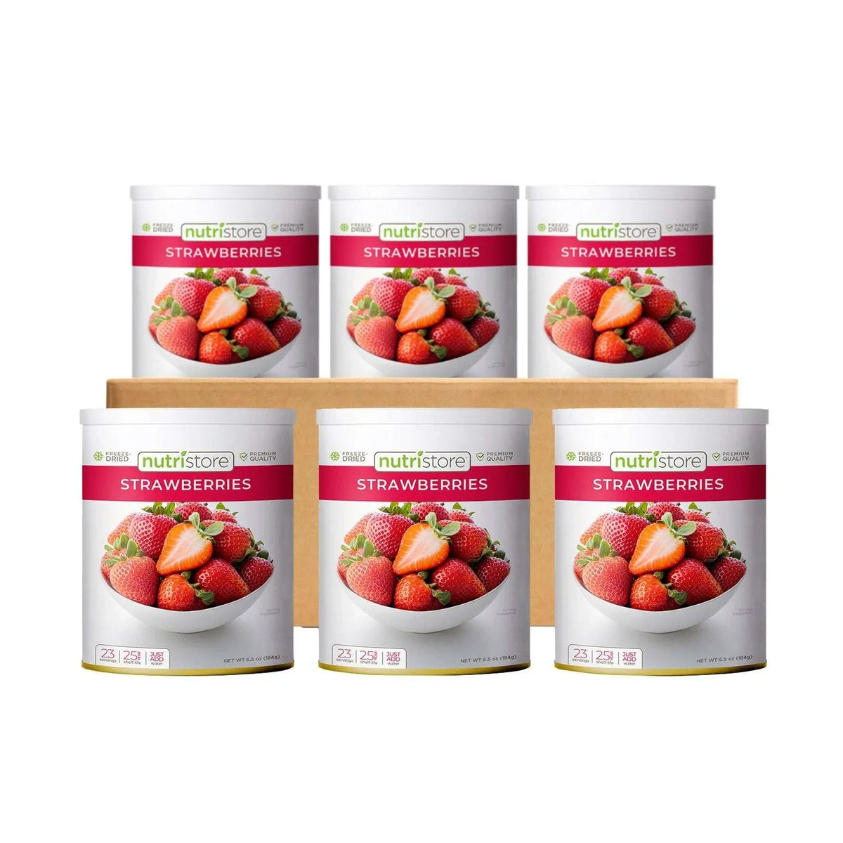 Nutristore Freeze Dried Strawberries 6-count (138 Total Servings) - USA MEGA SHOP