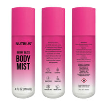 Body mist bottle, berry bliss, pink, 4 fl oz (118 mL)
