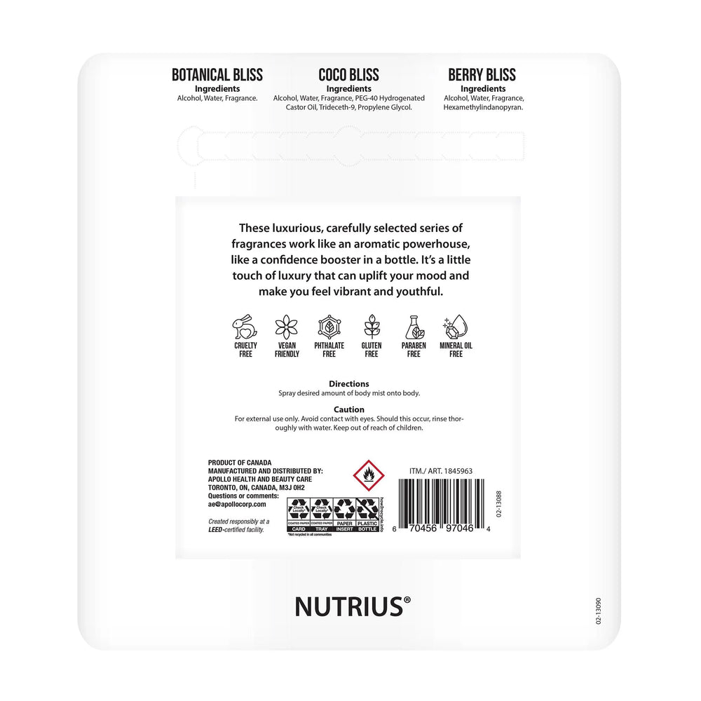 Nutrius Body Mist, 4 fl oz, 3-pack - USA MEGA SHOP