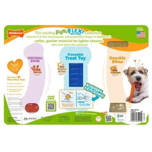 Dog toy set package showing Fun Flexi features and treat-toy designs