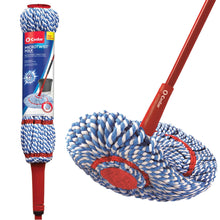 MicroTwist MAX microfiber mop kit with boxed package, red handle and braided blue-white head
