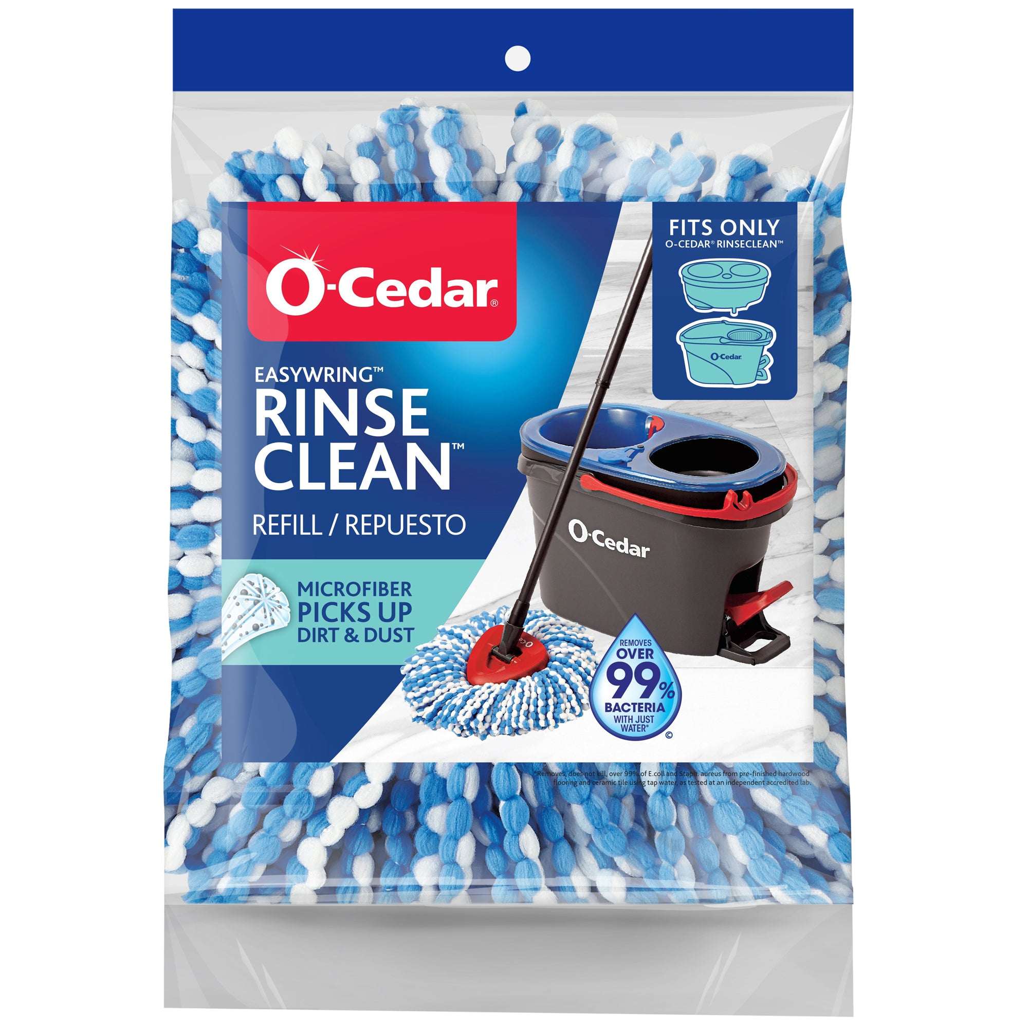 O-Cedar RinseClean Microfiber Spin Mop Head Replacement - Washable and Reusable