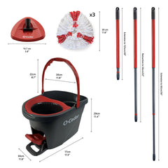 O-Cedar EasyWring Power Spin Mop System+ 2 Extra Mop Head Refills, 3ct.