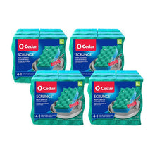 O-Cedar Scrunge no-scratch sponge multipack with green scrub top and blue foam