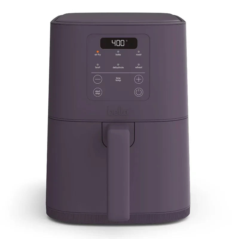 bella 4qt Slim Air Fryer Oatmilk: Small Beige Electric Fryer, 1300W, 2-Year Warranty, Plastic & Aluminum, 7.27 lbs