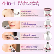 4-in-1 electric trimmer with multi-function shaving heads for full-body grooming