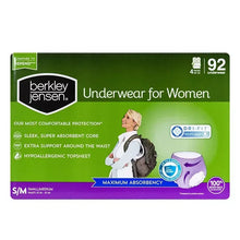 Women's incontinence underwear packaging, 92-count, S/M, maximum absorbency