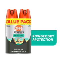 Insect repellent aerosol value pack with two OFF! Sportsmen Smooth & Dry cans