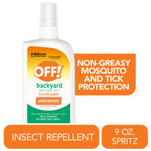 OFF! backyard insect repellent pump bottle, unscented, aloe vera, 9 oz