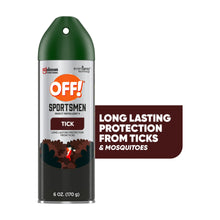 Green OFF! Sportsmen insect repellent aerosol can with tick protection label, 6 oz