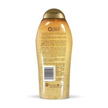 Back label of coconut coffee scrub & wash bottle with barcode and ingredient text