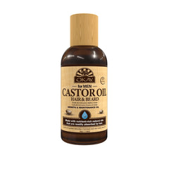 OKAY Men Castor Oil Beard & Hair Growth Oil Lightweight – Moisturizing & Growth-Stimulating Grooming Oil, Silicone & Paraben-Free, All Hair & Beard Types, 4 oz / 118 ml