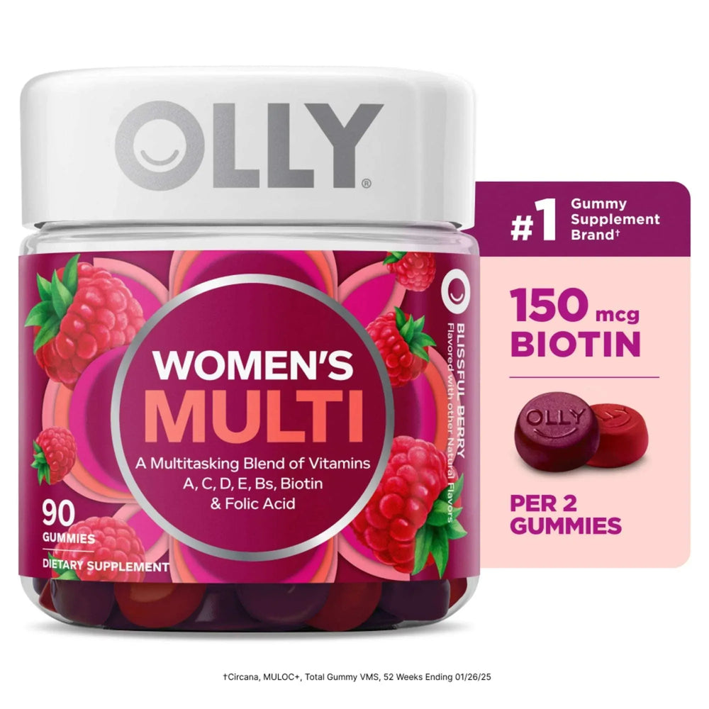 OLLY Women's Multivitamin Gummy Supplement, Vitamins A, D, C, E, Biotin, Folic Acid, 90 Ct - USA MEGA SHOP