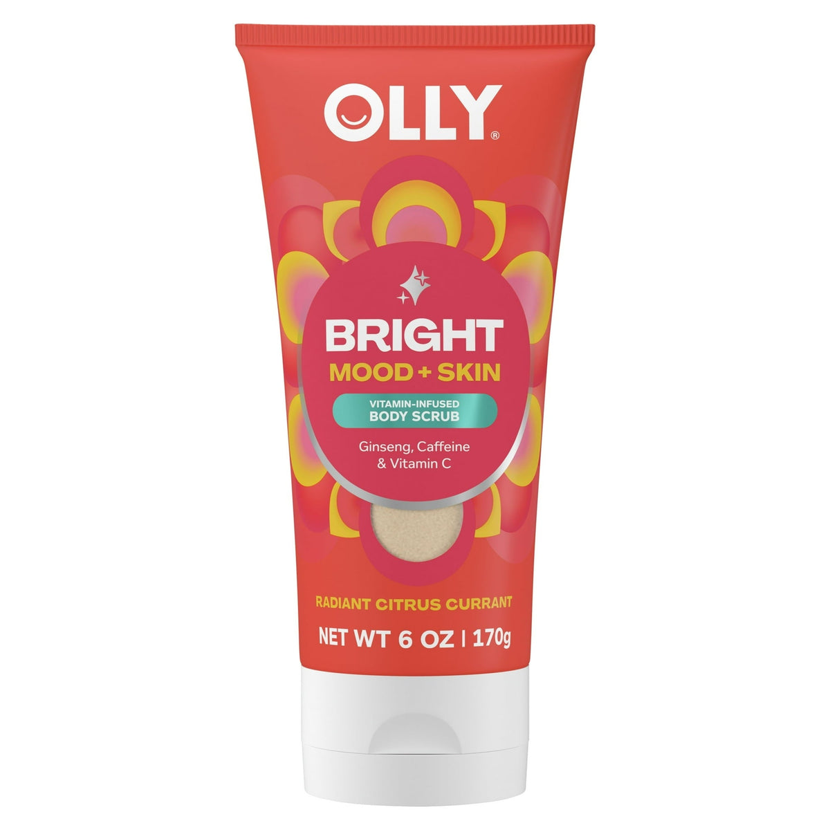 OLLY Bright Body Scrub Exfoliates & Repairs Skin Barrier Citrus Currant, 6 oz
