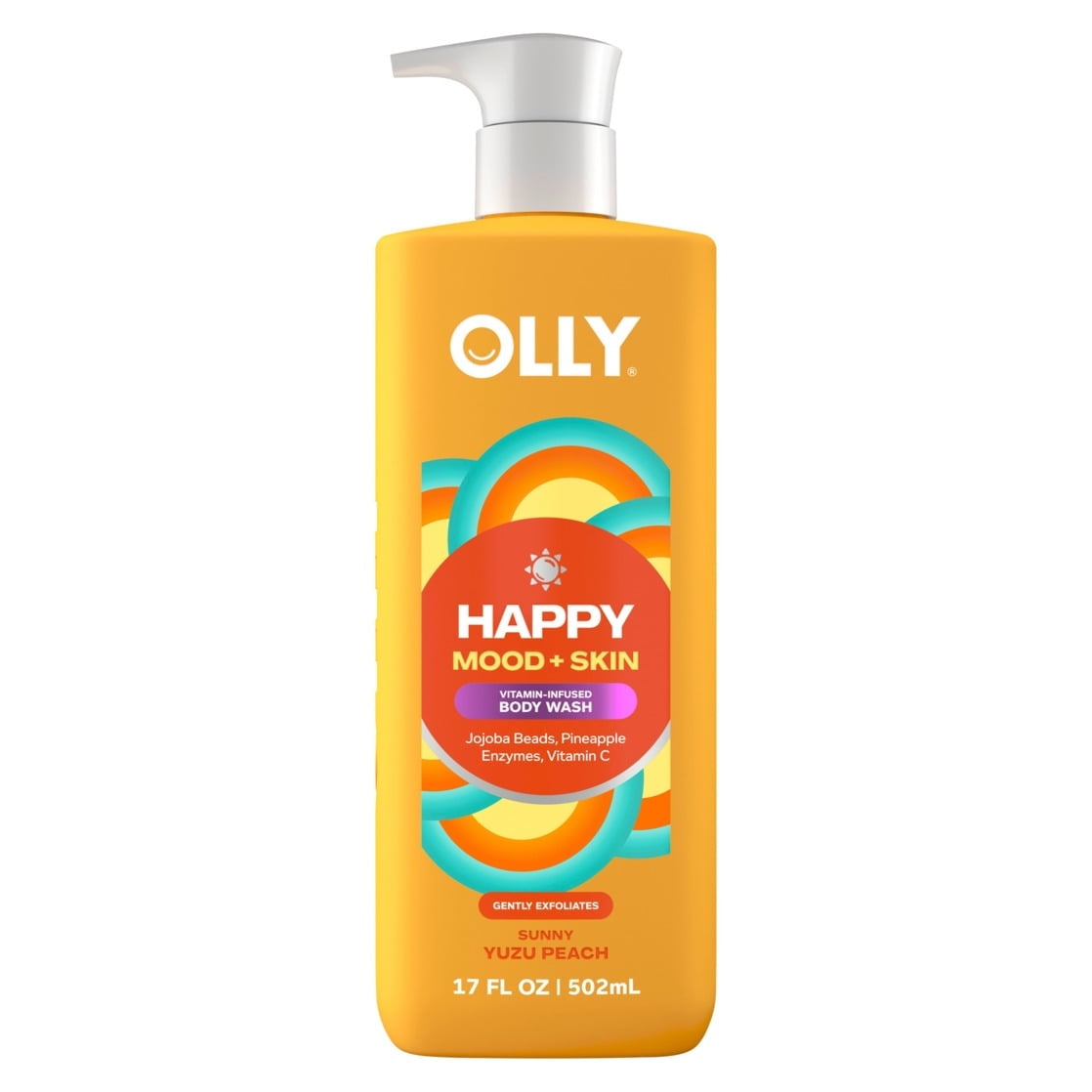 OLLY Exfoliating Body Wash Happy Mood + Skin, 17 fl oz