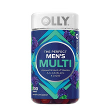 Men's multivitamin gummy bottle with OLLY logo and men's multi label
