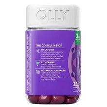 Sleep gummy bottle back label with purple panel and supplement highlights