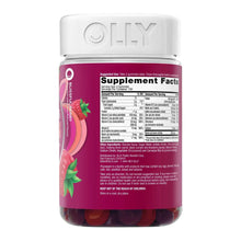 Women’s multivitamin gummy bottle back with Supplement Facts panel