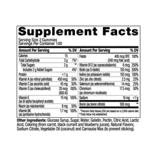 Supplement Facts label for multivitamin gummies, serving size 2 gummies