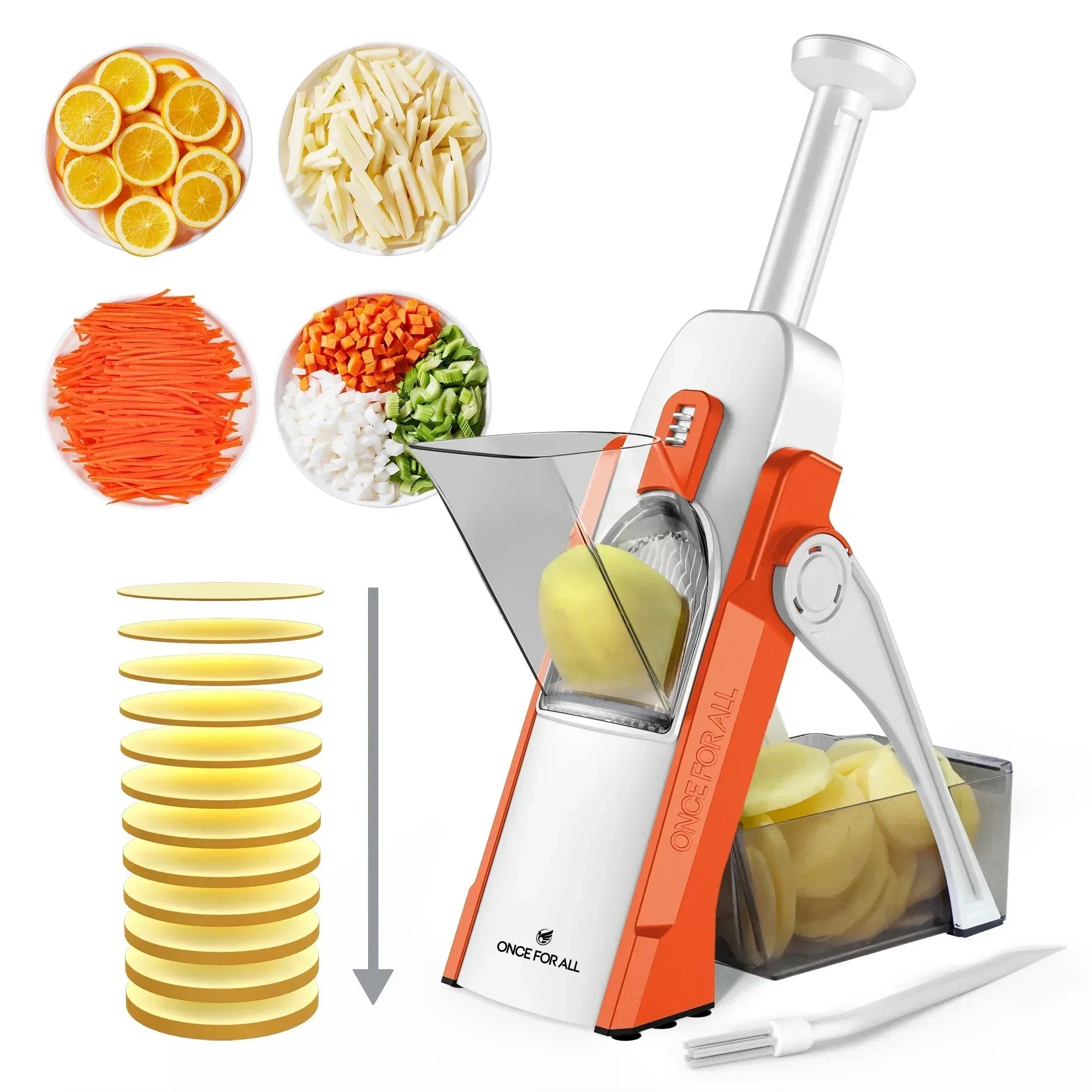 Mandoline Slicer for Vegetables Fruits, Adjustable Thickness Stainless Steel Food Cutter & Chopper, Safe and Quick Meal Preparation - USA MEGA SHOP